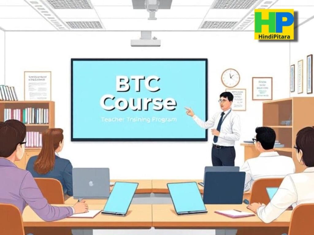 A professional BTC Course training session with an instructor teaching adult learners in a modern classroom setting