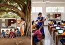 Comparison of Rural and Urban Education in India – A rural school with minimal resources versus a modern urban classroom with advanced technology Rural vs Urban